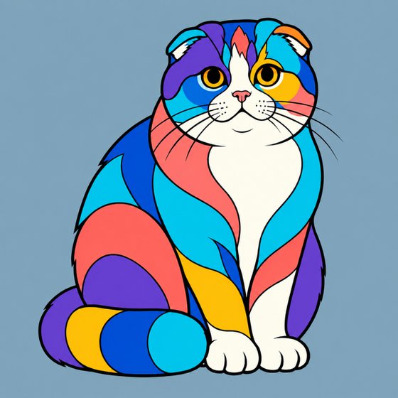 Colorful Scottish Fold Cat #16