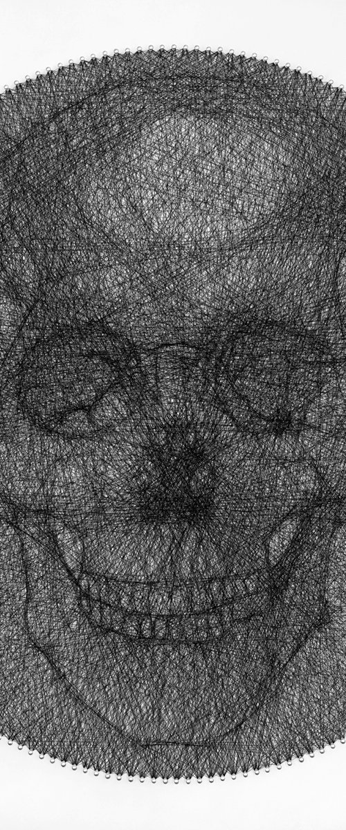 Human Skull String Art by Andrey Saharov