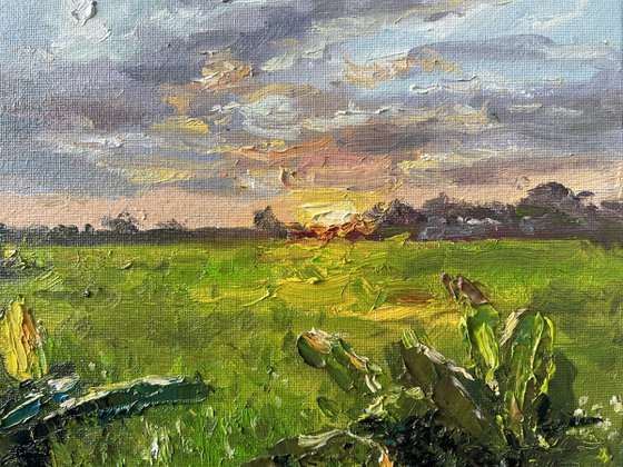 Roadside View at Sunset