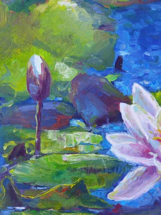 Water lilies oil painting 50*50 cm