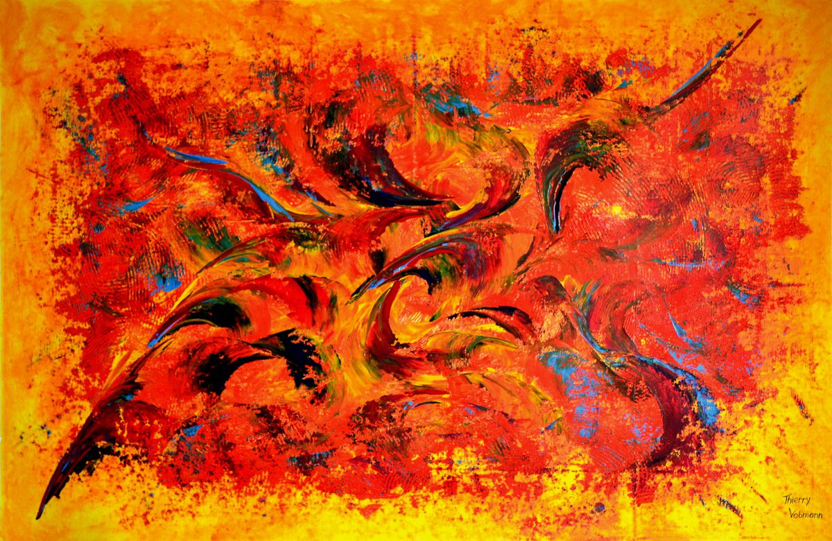 SUMMER HOLIDAYS.140x92 cm. by Thierry Vobmann. Abstract .