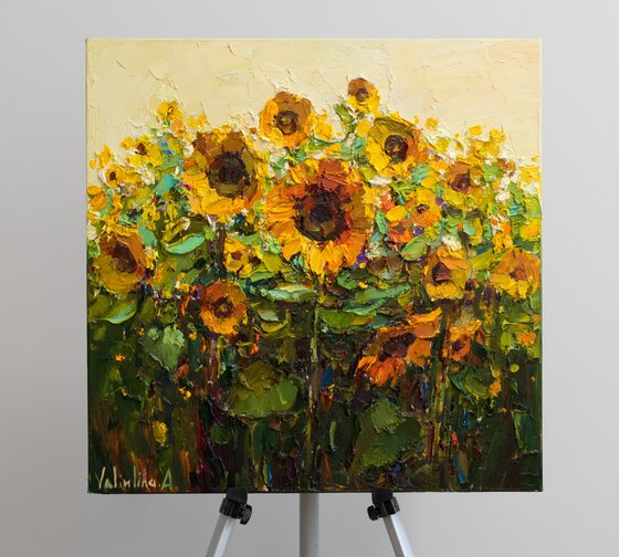 Sunflowers  Impasto Oil painting