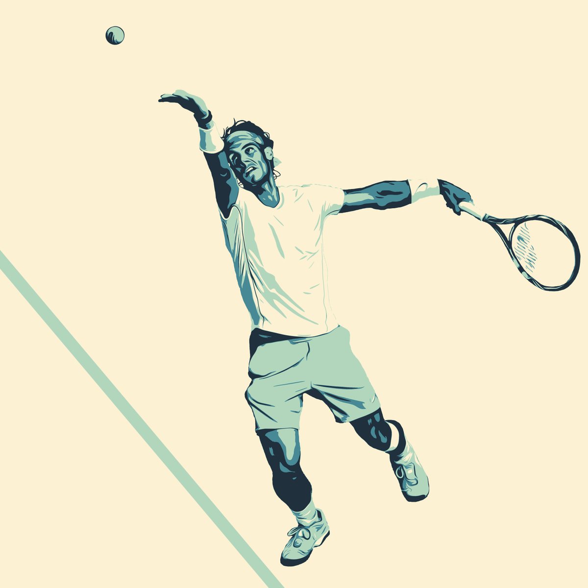 Rafael Nadal tennis player 40x40 (100x100 cm) by Kosta Morr