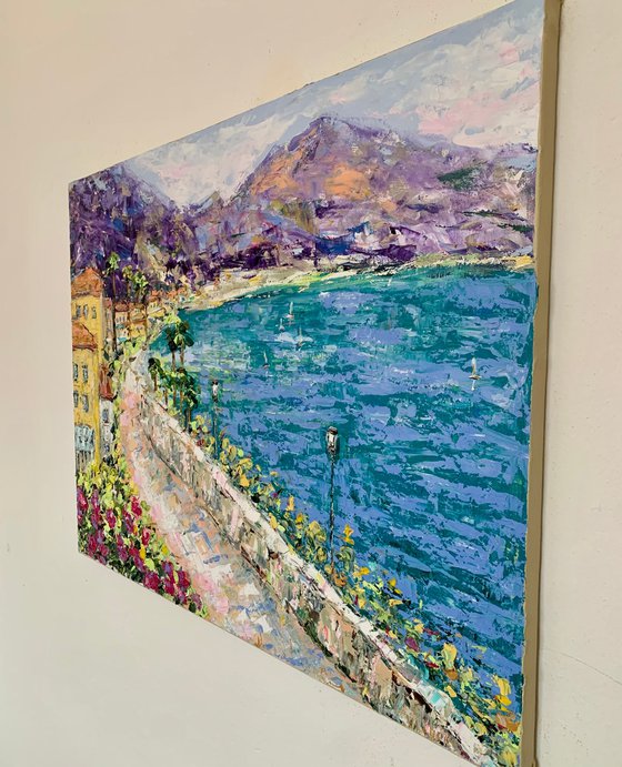 Bellagio promenade by lake Como