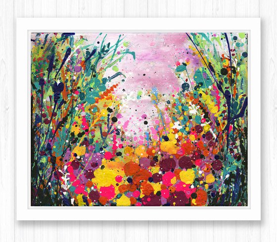 Joyfulness -  Abstract Flower Painting  by Kathy Morton Stanion