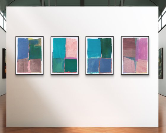 Set of 4 abstract wall art