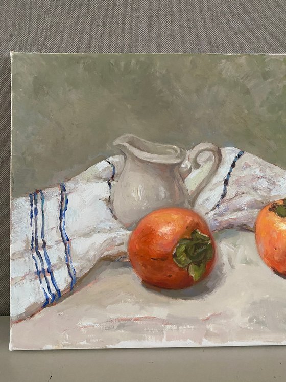 Persimmons on Linen
