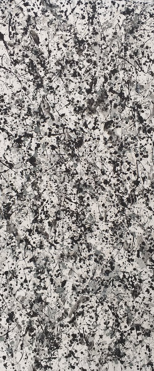 Abstract J. Pollock style acrylic by M.Y. by Max Yaskin