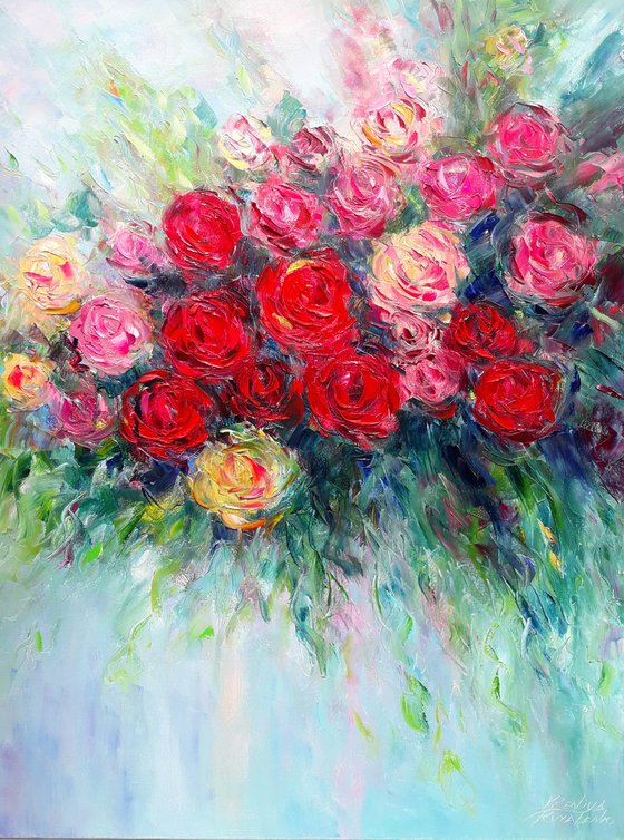 Bouquet of bright roses