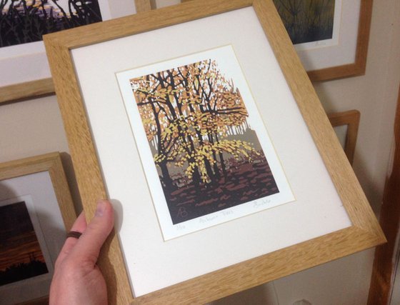 Autumn Trees, framed