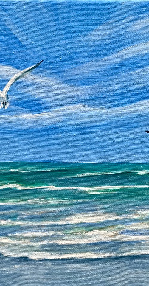 Original Acrylic 8 X 10 on Canvas Free as a Bird by Rosie Brown