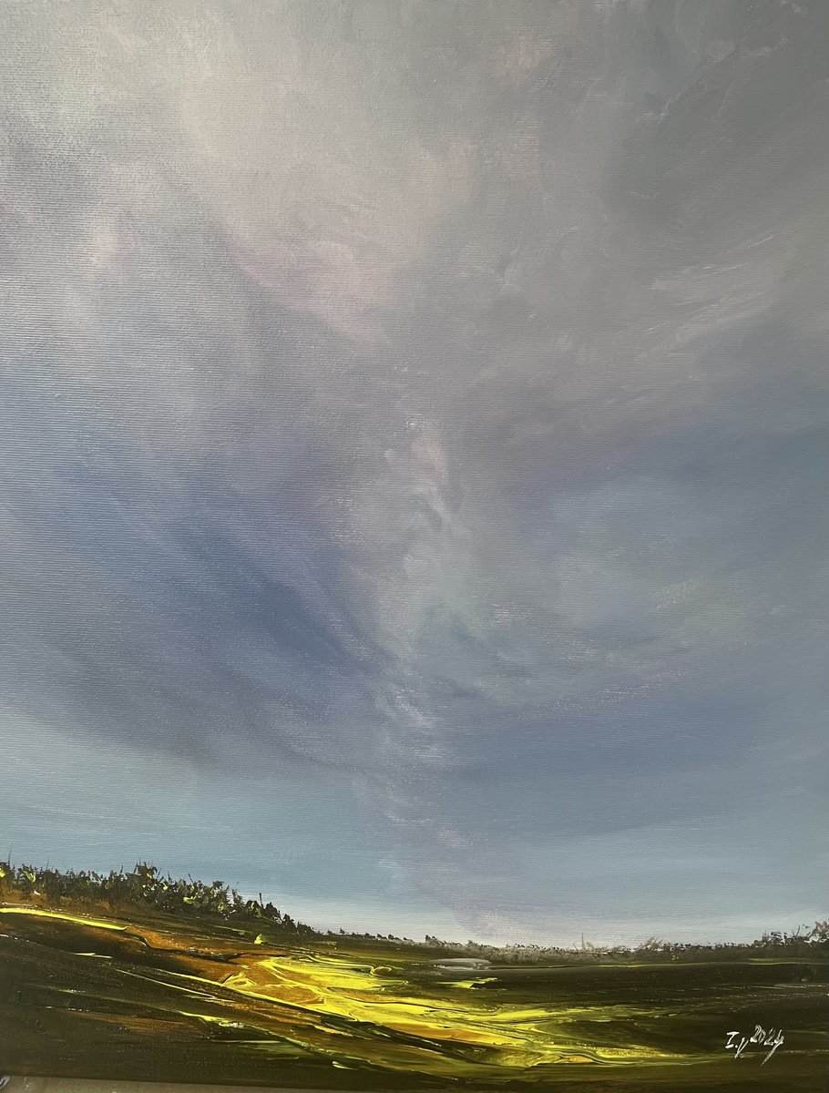 Impressionistic Landscape Acrylic Painting By Timea Valsami, 16 X 20", Great Beyond, Original Artwork