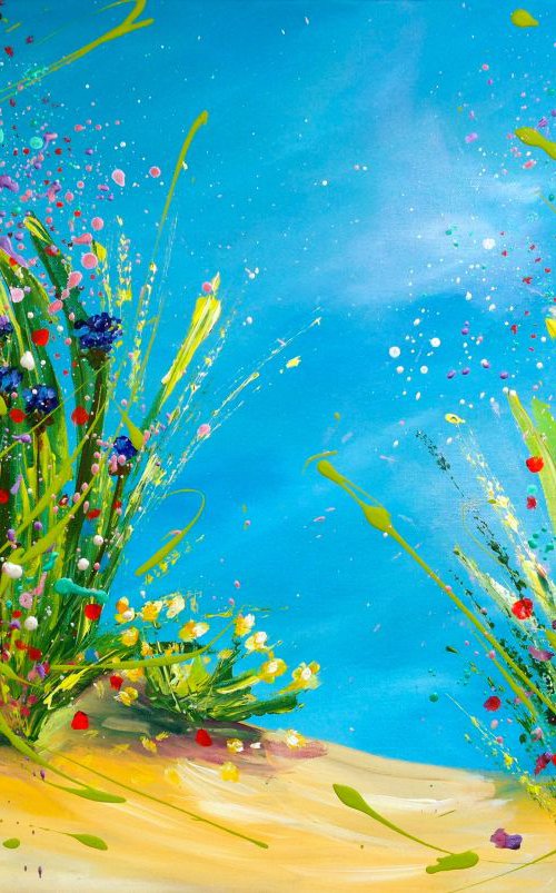 Blooming Dance with Daisies and Cornflowers by Emma Sian Pritchard