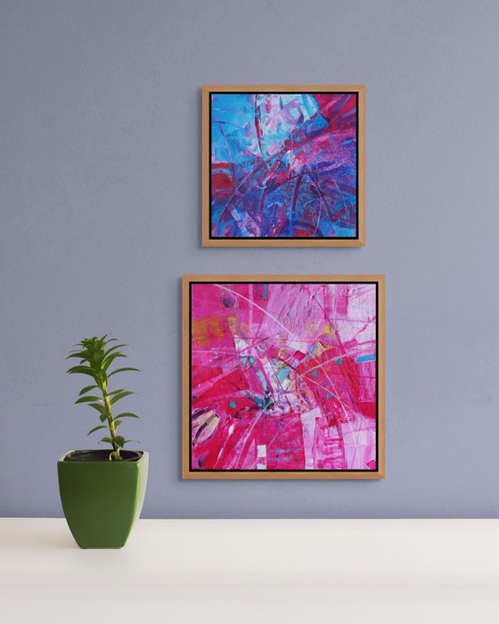 Small Abstract Paintings, Set of Two