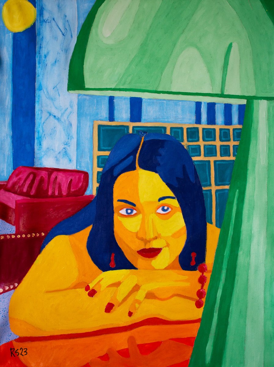 Expressive Portrait Oil Painting By Randall Steinke, 40 X 30", Ashley No. 6, Original Artwork