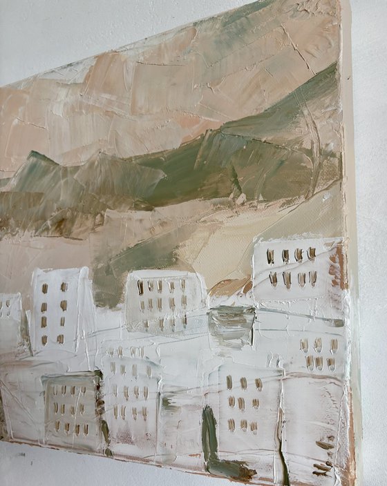 Coastal white mediterranean houses