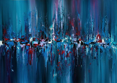 Red Turquoise City in Black Turquoise Sea by Richard Vloemans