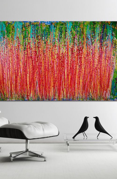 Abstract Pink Fantasy | Large abstract painting by Nestor Toro