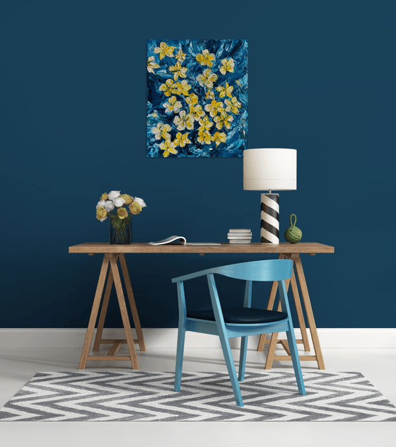 Impasto Frangipani Painting