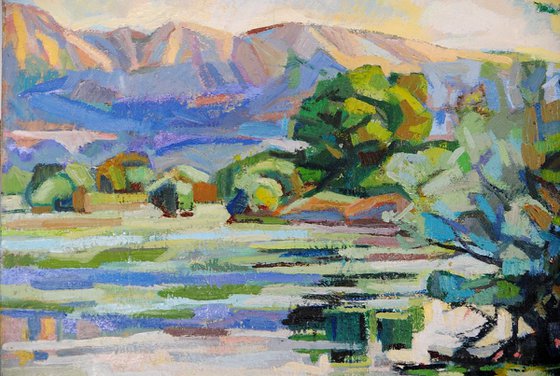 Meadows of water lilies / 84 × 63.5 × 2.3 cm