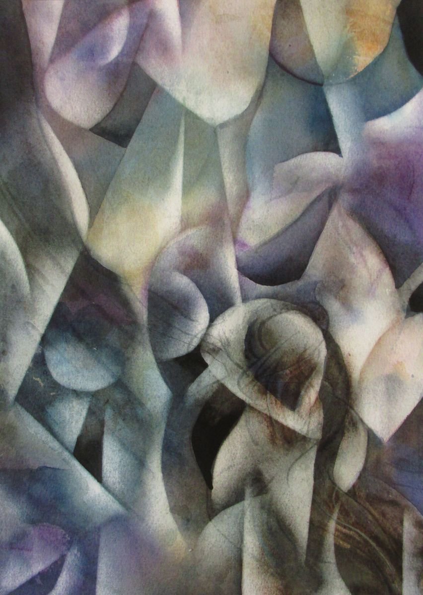 Abstract Watercolour By Alfred Ng, 11 X 15, Bodyscape, Original Artwork