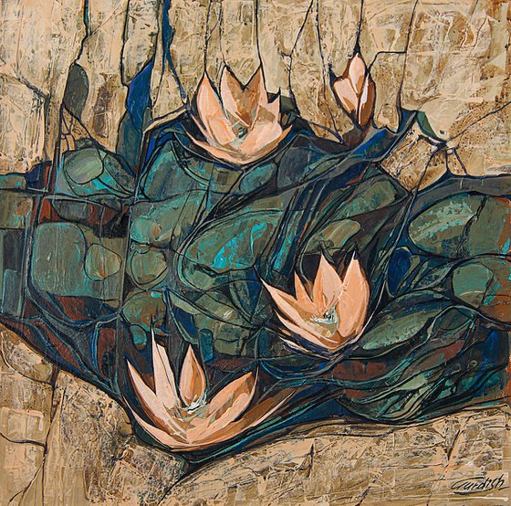 Artwork of waterlilies
