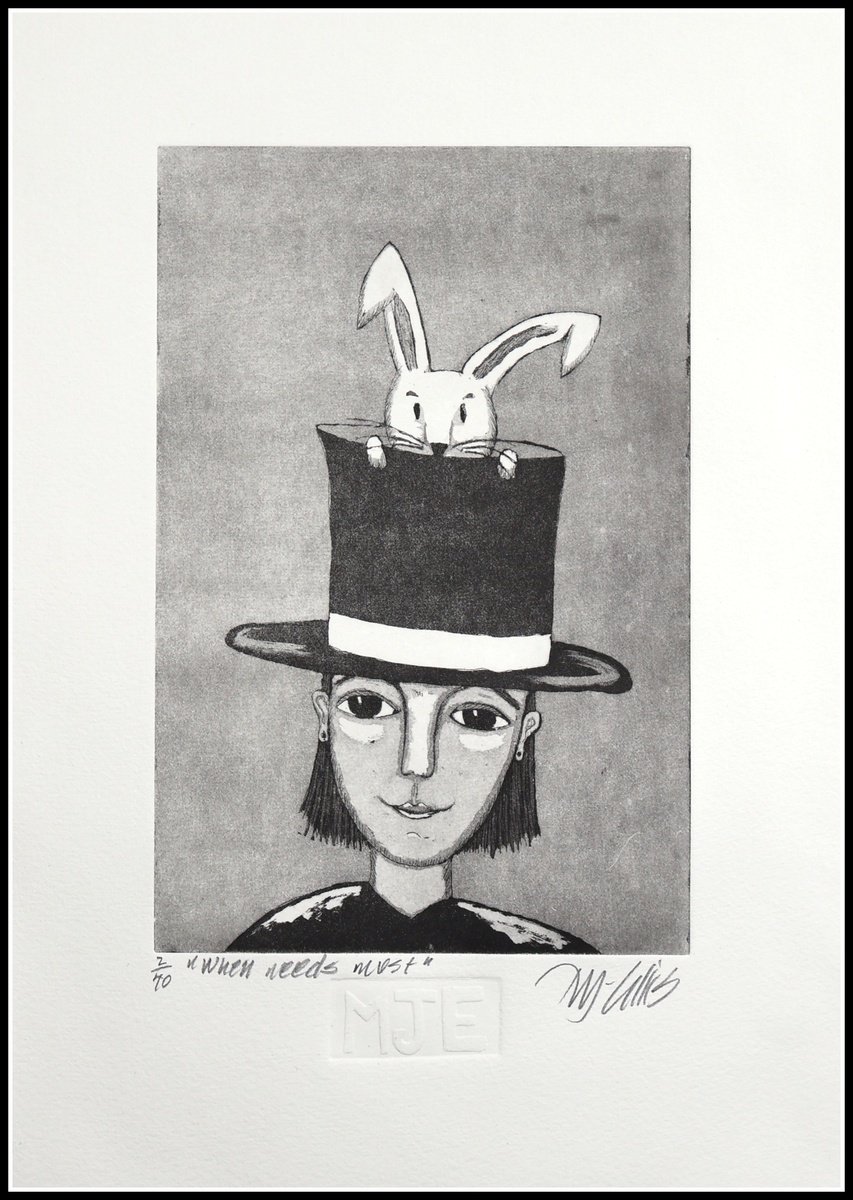 Illustrative Etchings & Engravings , When Needs Must By Mariann Johansen-Ellis, 10 X 14, Artwork For Sale On Artfinder