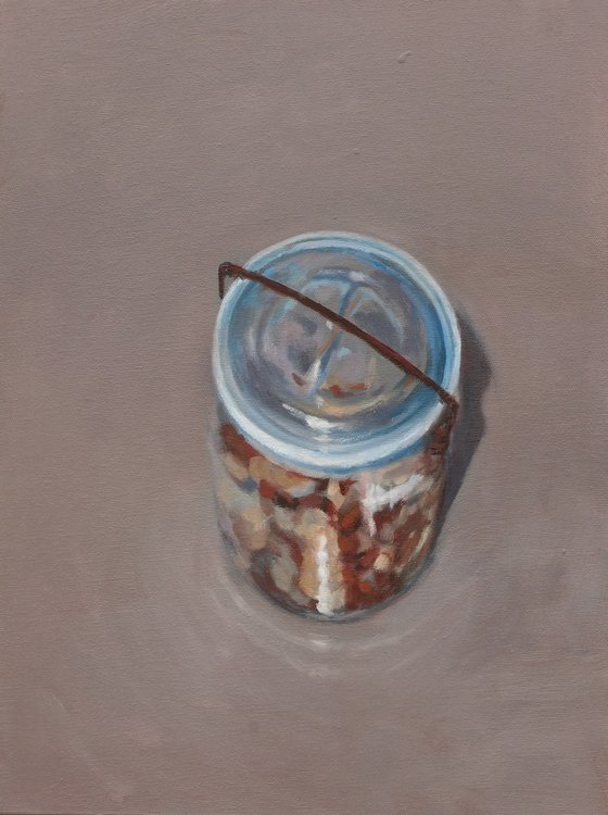 Glass Jar with Mixed Nuts