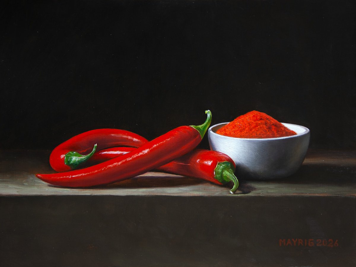 Photorealistic Oil Painting , Pepper Crush By Mayrig Simonjan, 13 X 9, Artwork For Sale On Artfinder