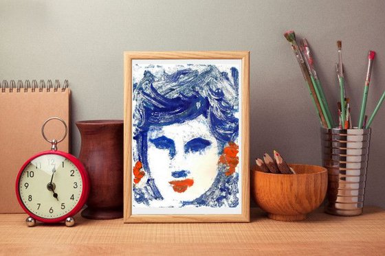 Portrait of a woman - Classic Blue Woman IV