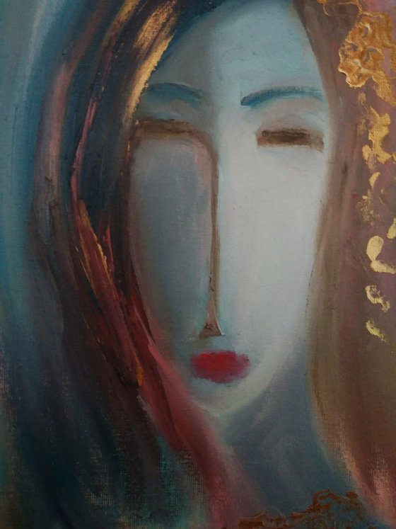 Tenderness. Abstract woman portrait