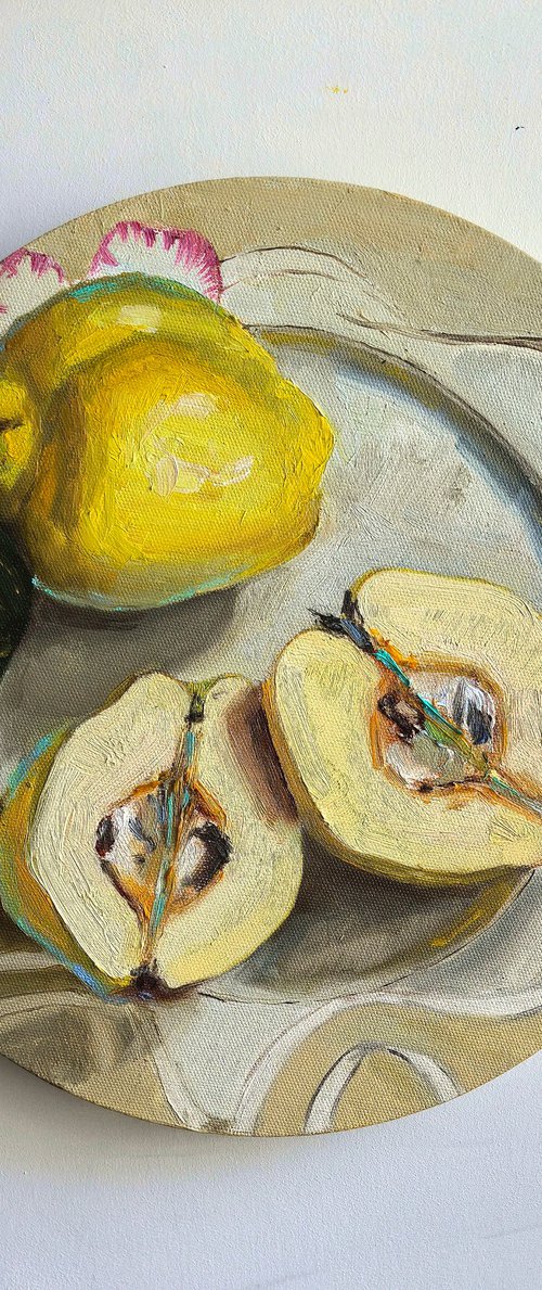 Quinces fruit still life by Leyla Demir