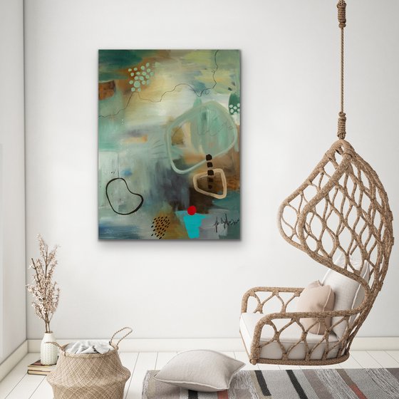 Garder le silence  - Original large abstract painting - Ready to hang