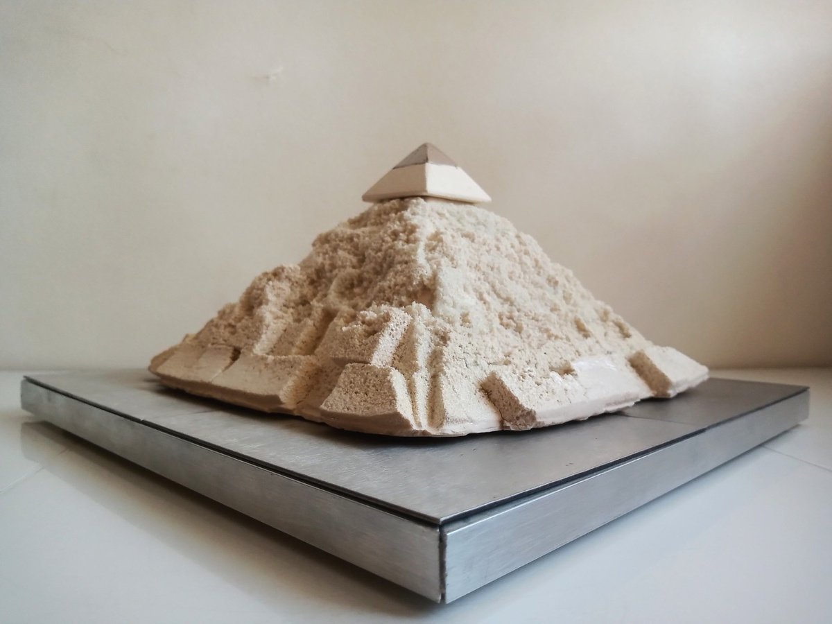 Impressionistic Cityscapes Clay Sculpture By Rossitza Trendafilova, 7 X 4", "The White Pyramid Of Amenemhat", Original Artwork