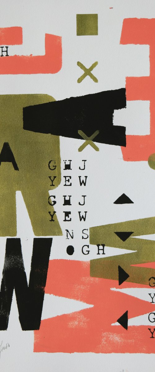 Gold & Pink Typography A2 (42x59,4cm) by ROCO Studio