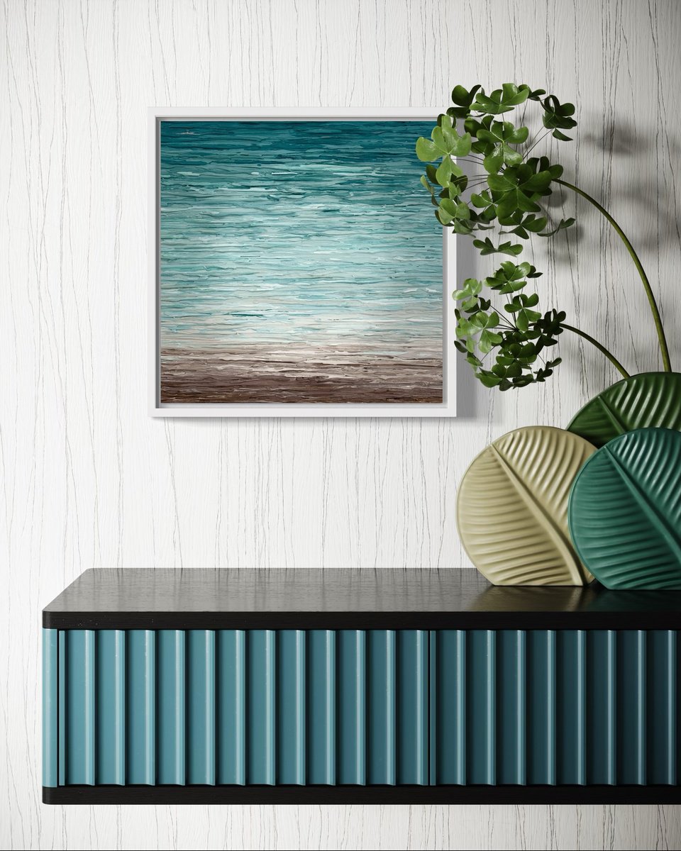 Abstract Landscape Acrylic Painting By Daniela Pasqualini, 12 X 15, Beauty Of Stillness Ii, Original Artwork