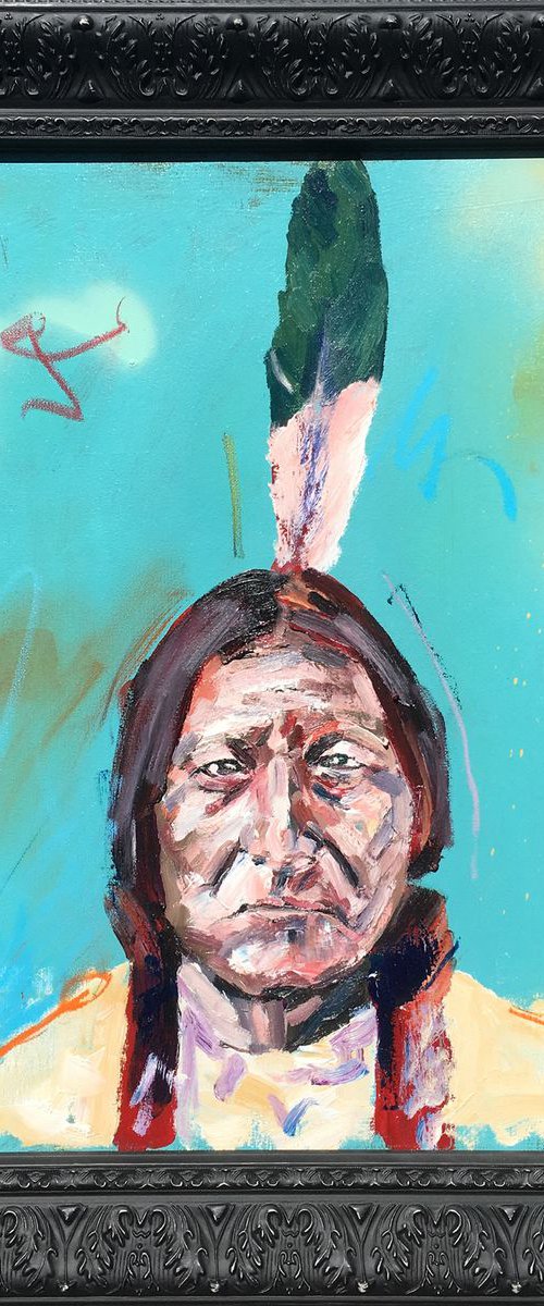 Sitting Bull in Blue by Jonathan McAfee