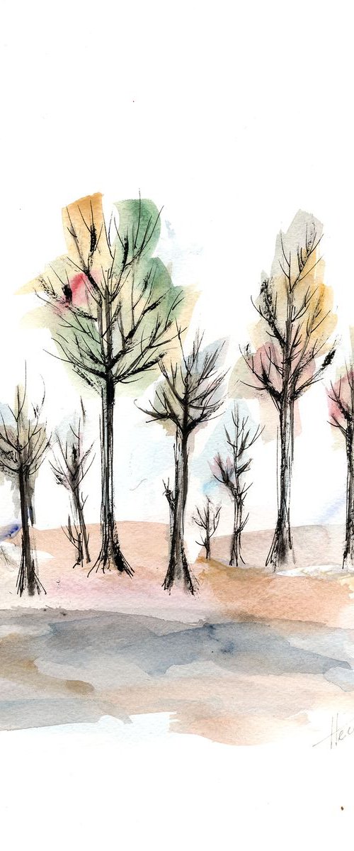 Autumn trees 4 by Aniko Hencz