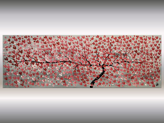Reserved for I Romantic II acrylic abstract painting, cherry blossoms, nature painting, canvas wall art