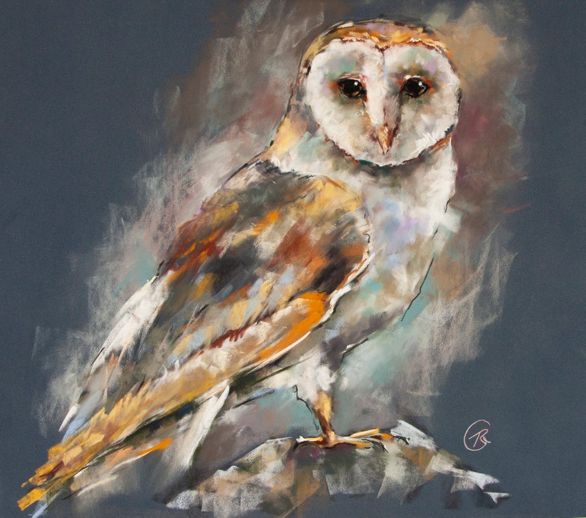 Original pastel painting Owl by Rina Gerdt