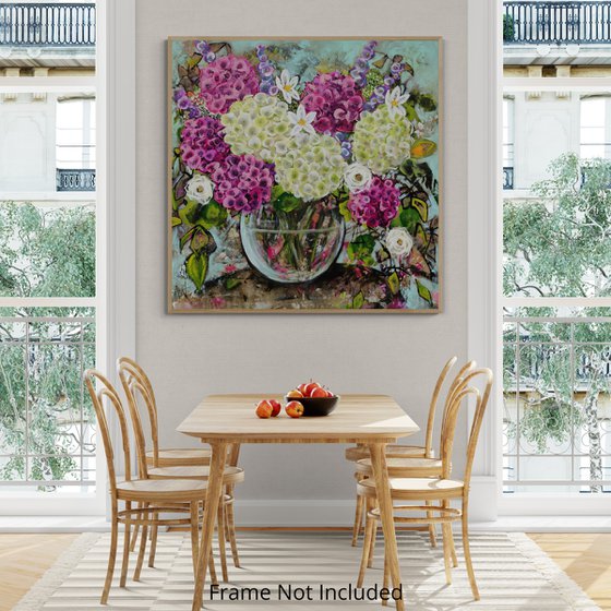 Pink and White Hydrangea