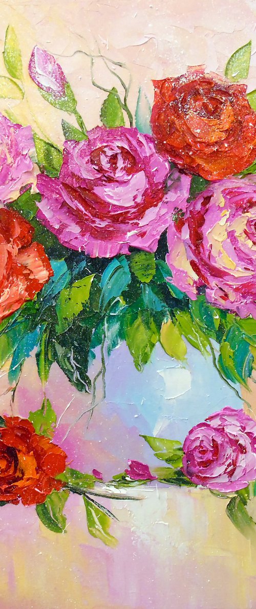 Bouquet of roses in a vase by Olha Darchuk