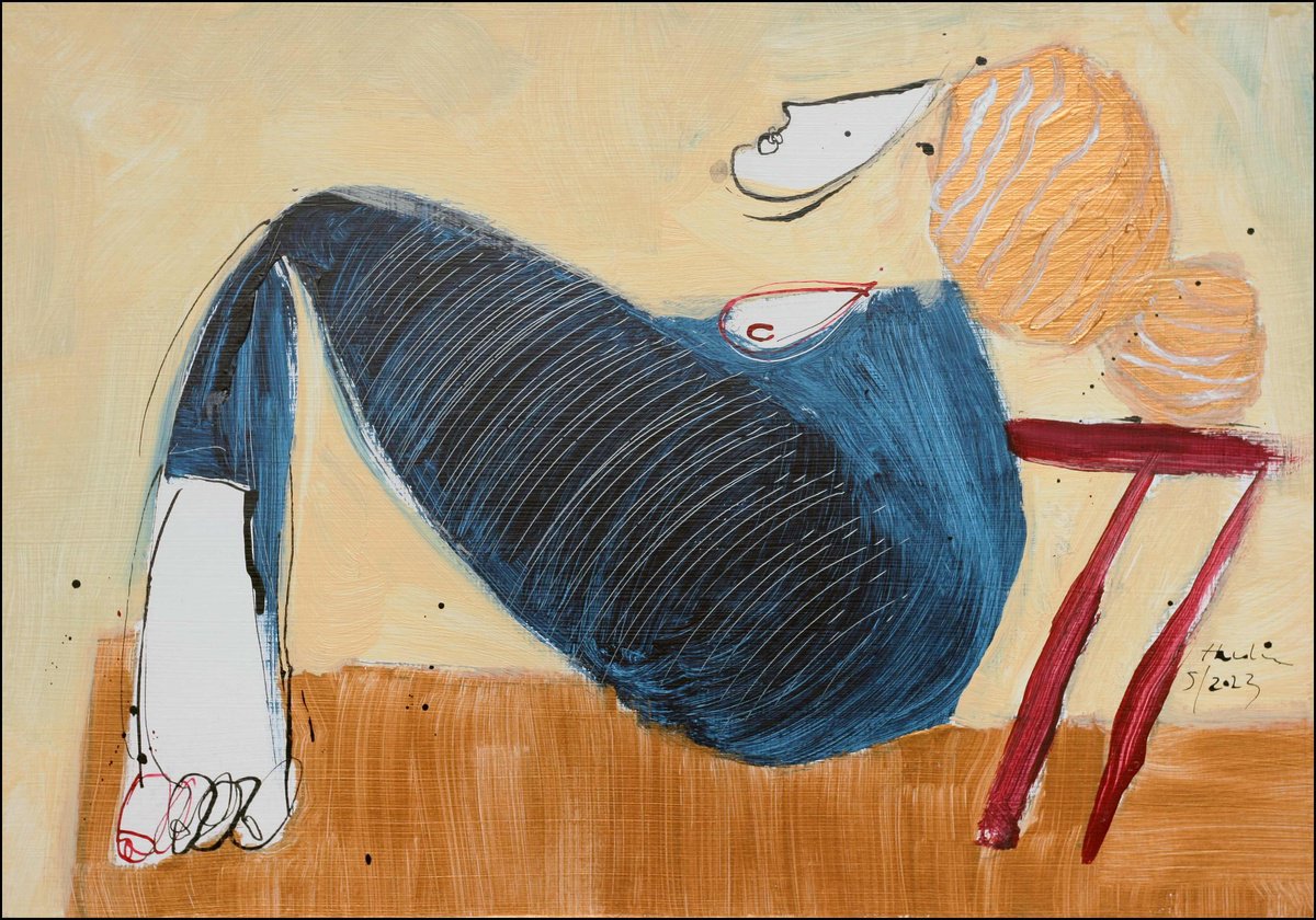 Portrait Acrylic Painting By Jiri Havlik, 20 X 14, Eva, Original Artwork