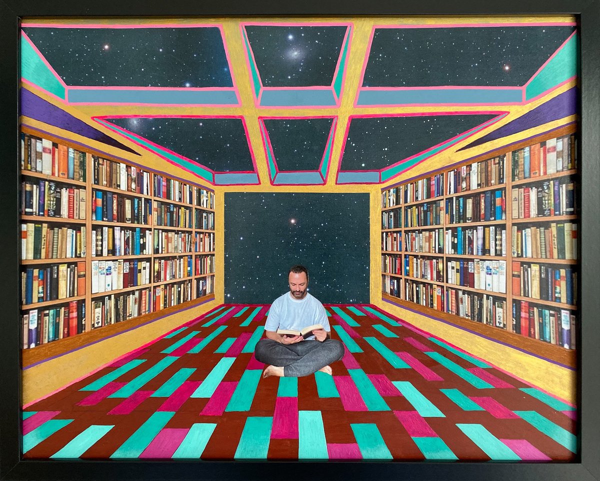 Surrealistic Cityscapes Painting By Stefano Pallara, 21 X 17", Every Reader, As He Reads, Is Actually The Reader Of Himself, Artfinder