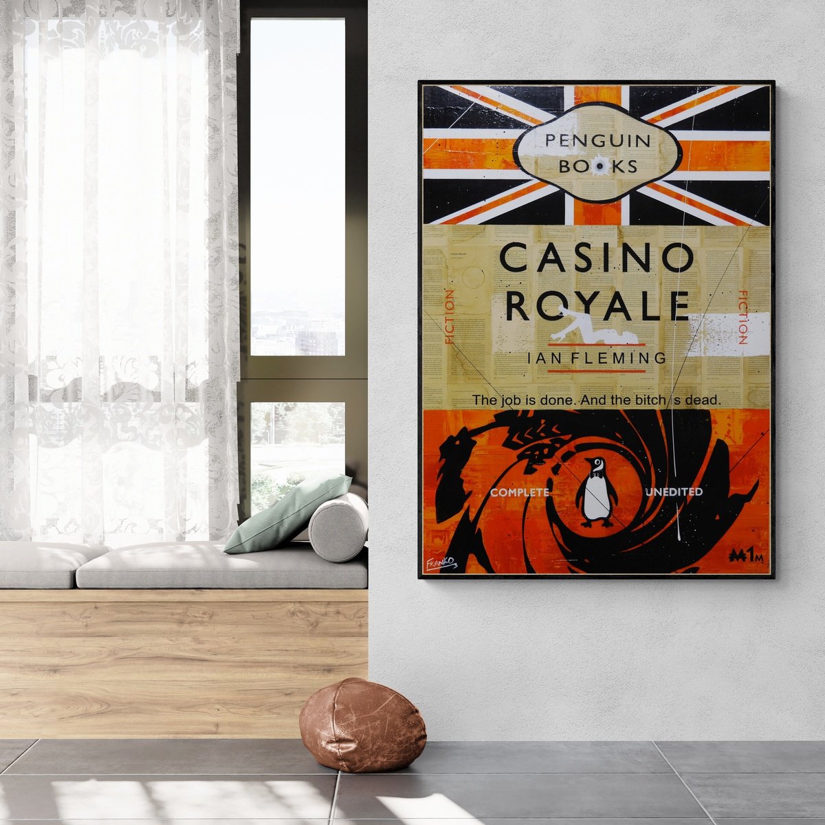 Urban And Pop Abstract Painting By Franko, 39 X 55, James At The Casino, Original Artwork