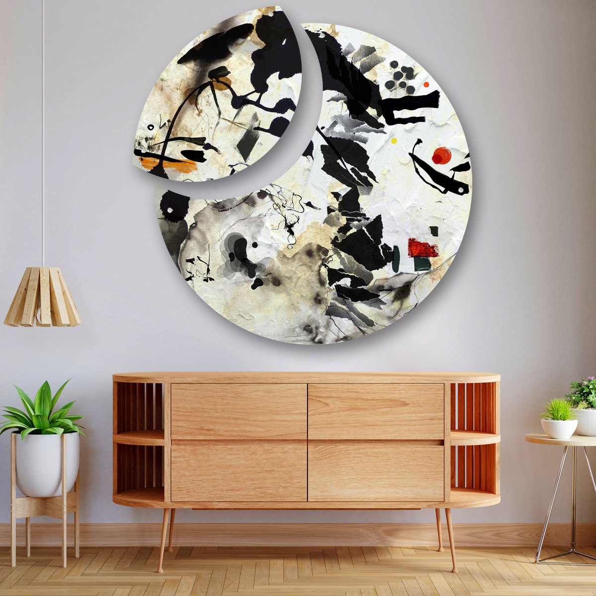 Abstract Print By Lynne Godina-Orme, 49 X 49", Together We Are One - Diptych, Original Artwork