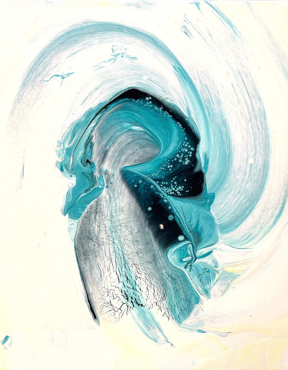 Abstract Acrylic Painting By Jean-Philippe Estebenet, 16 X 20, Surgissement Inattendu, Original Artwork