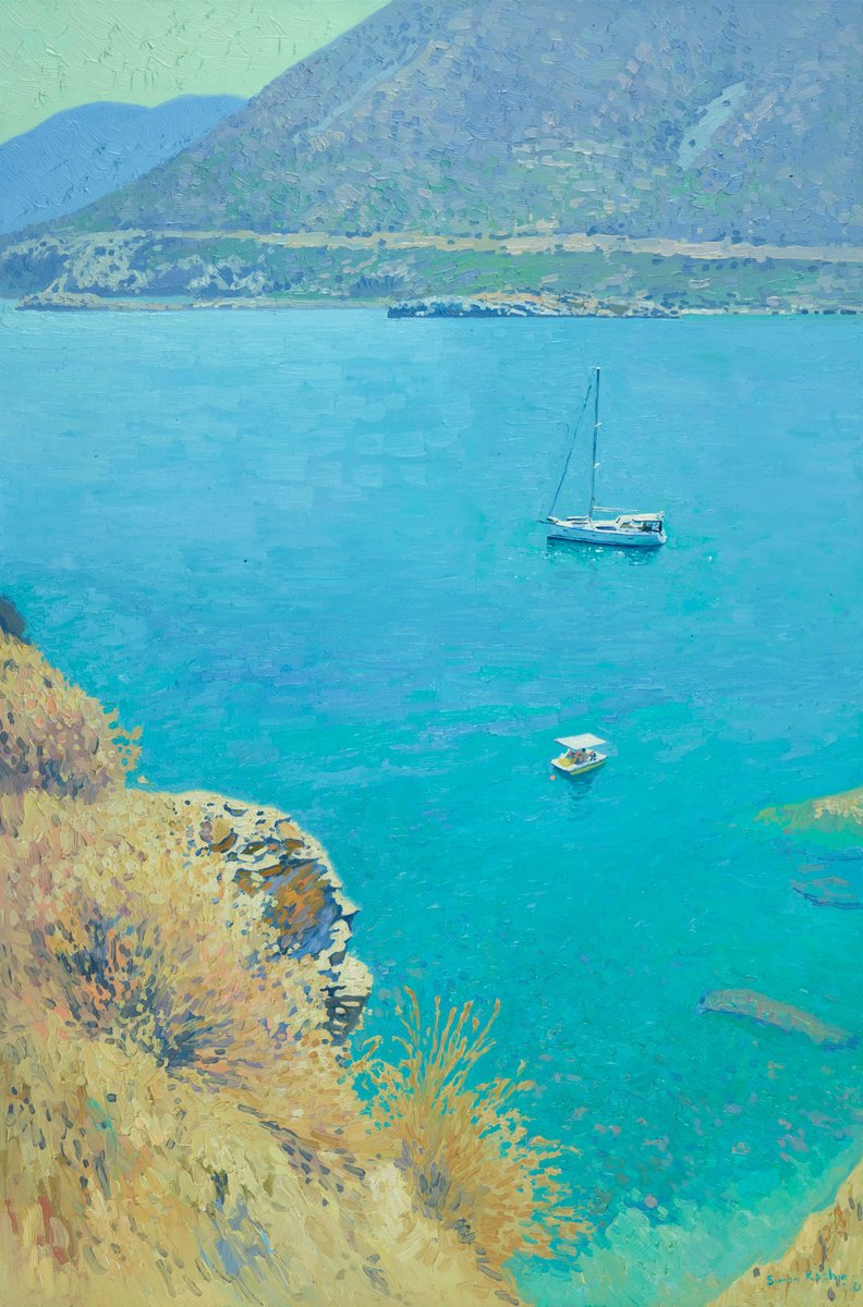 Harbor near Bali. Crete. by Simon Kozhin