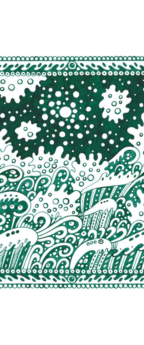 Surreal Pattern n.61 - Green Sea by Veronika Demenko