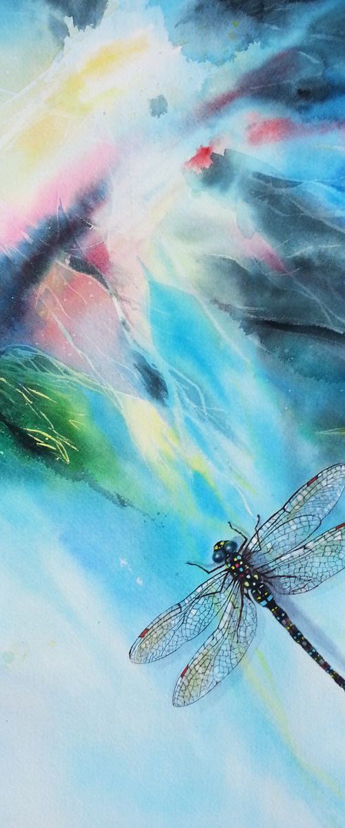"Entropy" - dragonfly - abstra by Olga Beliaeva Watercolour